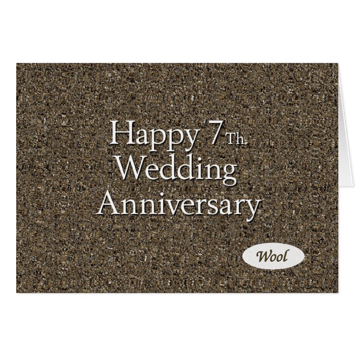 Happy 7th. Wedding Anniversary Wool Card