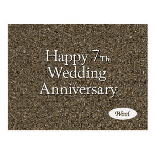 7th Anniversary Postcards Zazzle Hy 7th Wedding Anniversary Wool Postcard