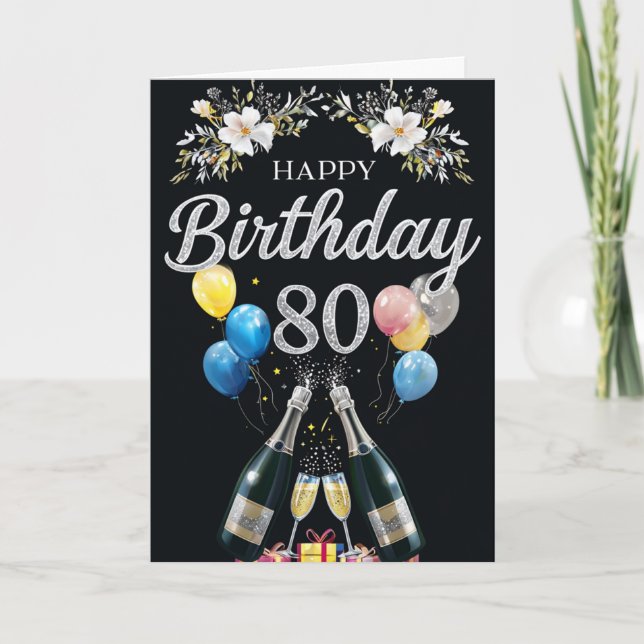 Happy 80th Birthday Card (Front)