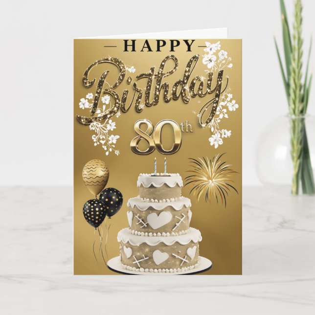 Happy 80th Birthday Card (Front)