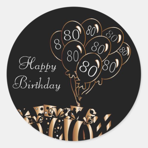 Happy 80th Birthday Classic Round Sticker