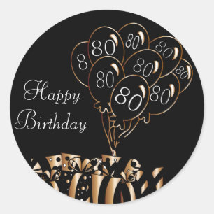 Happy 80th Birthday Classic Round Sticker