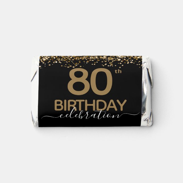 Happy 80th Birthday Fun Bold Confetti Hershey's Mi Miniatures (Front)