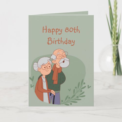 Happy 80th Birthday Funny Golden Years Old Age Card