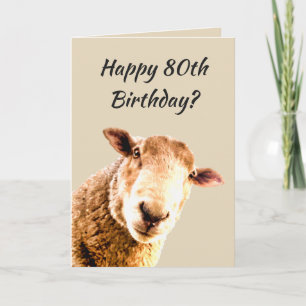 Happy 80th Birthday Funny Sheep Animal Humor Card