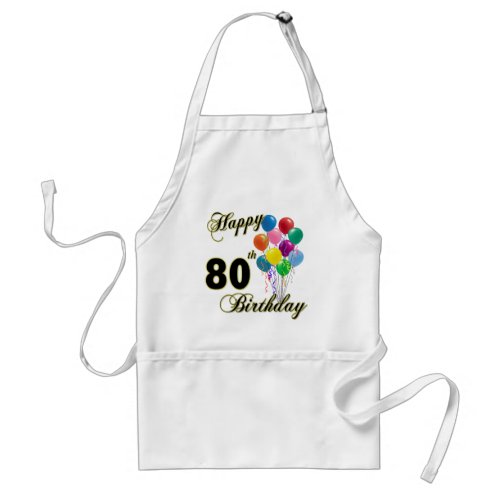 Happy 80th Birthday Gifts and Birthday Apparel Adult Apron