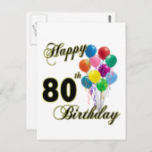 Happy 80th Birthday Gifts and Birthday Apparel Postcard | Zazzle