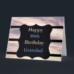 Happy 80th Birthday Grandad Card<br><div class="desc">Stylish Modern Sky scene Happy 80th Birthday Grandad Greetings Card.</div>