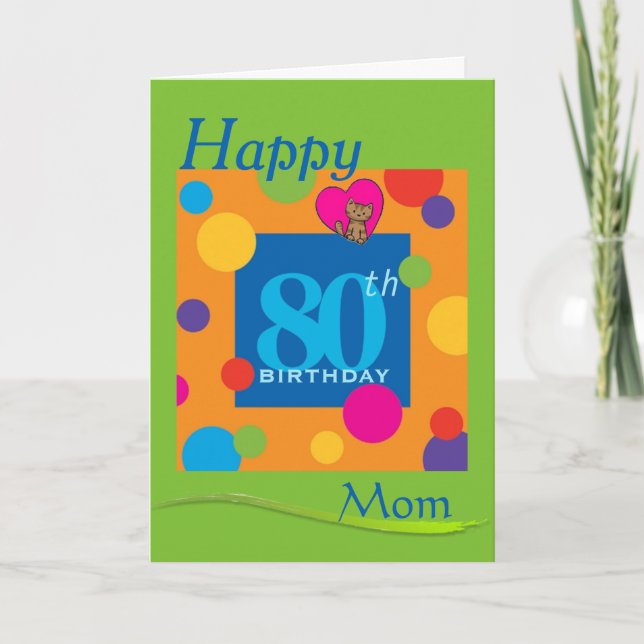 Happy 80th Birthday Mom Card (Front)
