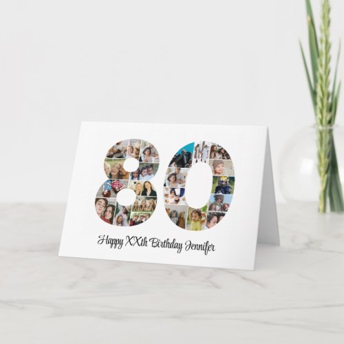 Happy 80th Birthday Number 80 Custom Photo Collage