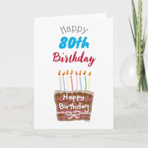 Happy 80th birthday personalized card
