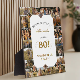 Happy 80th Birthday Personalized Photo Collage Plaque