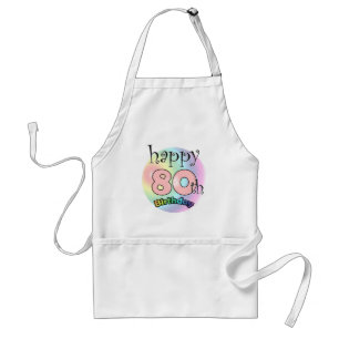 Happy 80th Birthday (Pink) Adult Apron