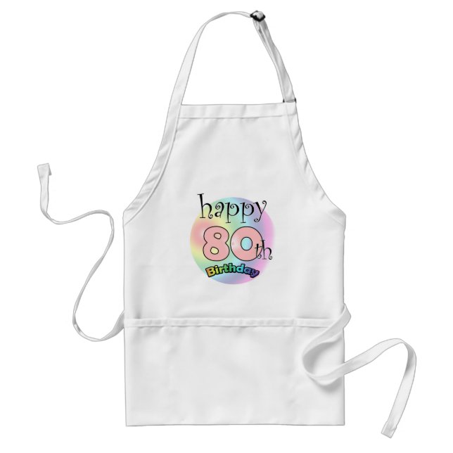Happy 80th Birthday (Pink) Adult Apron (Front)