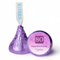 Happy 80th Birthday Pink Glitter Sweet & Gorgeous Hershey®'s Kisses®