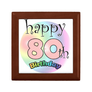 Happy 80th Birthday (roze) Keepsake Box