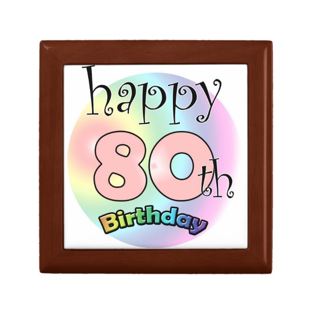 Happy 80th Birthday (roze) Keepsake Box (Front)