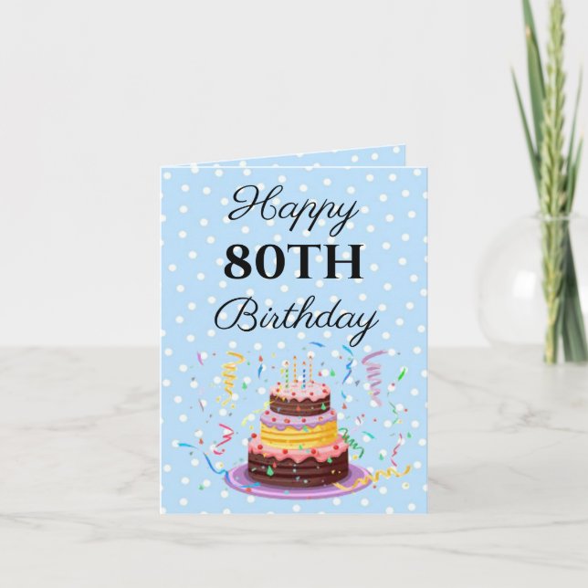 Happy 80th Birthday Thank You Card (Front)
