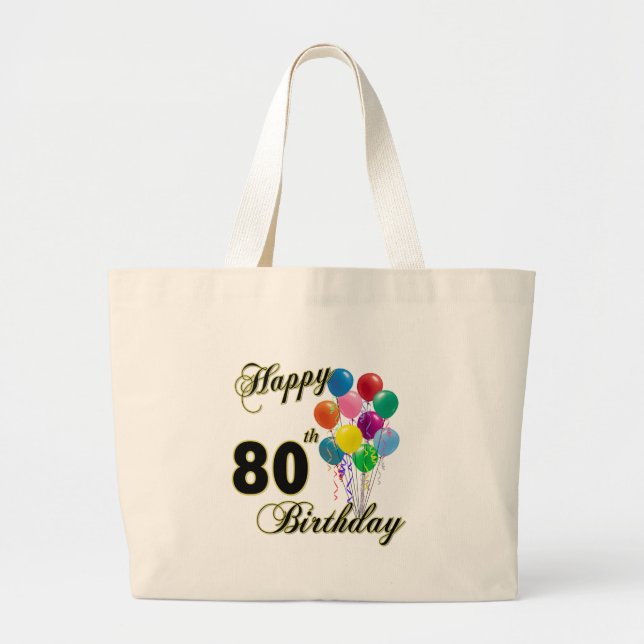 Happy 80th Birthday Tote Bag (Front)