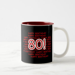 Happy 80th Birthday Two-Tone Coffee Mug