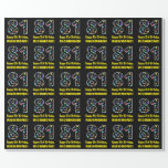 [ Thumbnail: Happy 81st Birthday, Fun Colorful Stars Pattern 81 Wrapping Paper ]