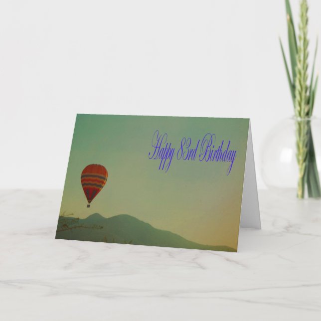 Happy 83rd Birthday Hot Air Balloon Card (Front)