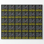 [ Thumbnail: Happy 84th Birthday, Fun Colorful Stars Pattern 84 Wrapping Paper ]