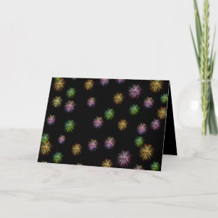 Happy 85th Birthday fireworks on black Card