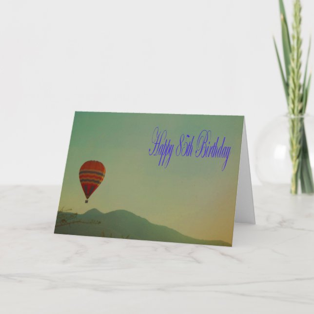 Happy 85th Birthday Hot Air Balloon Card (Front)