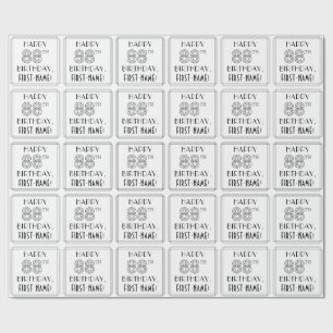 HAPPY 88TH BIRTHDAY; Art Deco Style; Custom Name Wrapping Paper