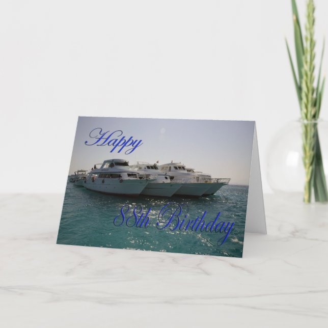 Happy 88th Birthday Dive boats Card (Front)