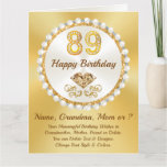 Happy 89th Birthday, Grandma, Mom &amp; or NAME, Thank You Card