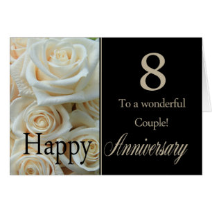 Happy 8th Anniversary roses Cards