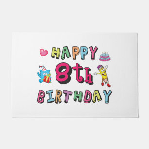 Happy 8th Birthday. 8 year b-day. Doormat