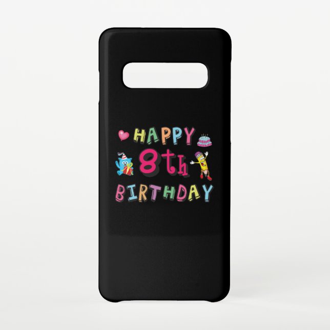 Happy 8th Birthday. 8 year b-day. Samsung Galaxy Case (Back)