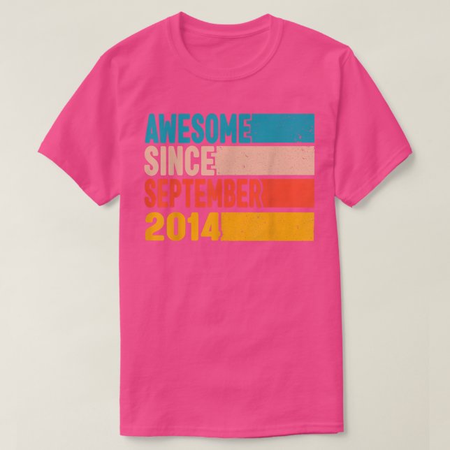Happy 8th Birthday 8 Year Old Awesome Since Septem T-Shirt (Design Front)