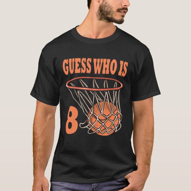 Happy 8th Birthday 8 Year Old Basketball 8th Birth T-Shirt (Front)
