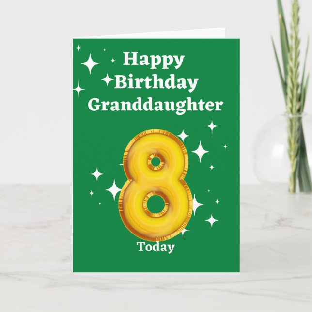 Happy 8th Birthday Granddaughter Card (Front)