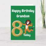 Happy 8th Birthday Grandson Card<br><div class="desc">A lovely 8th birthday card for your Grandson featuring a dancing lion.</div>