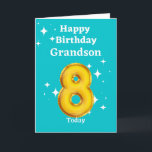 Happy 8th Birthday Grandson Card<br><div class="desc">A lovely card for your Grandson on his 8th birthday.</div>