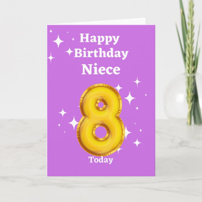 Happy 8th Birthday Niece Card (Front)