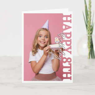 Happy 8th Birthday Photo college Card
