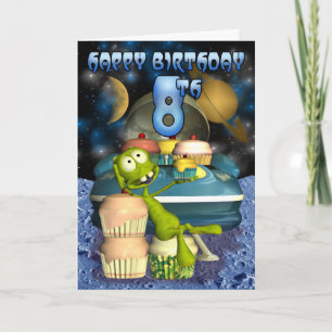 Happy 8th Birthday Plantet's Boy, Outerspace Card