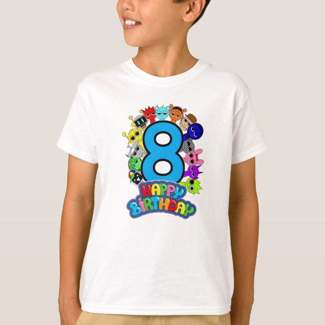 Happy 8th Birthday Sprunki - Simon Oren Funbot T-Shirt (Front)