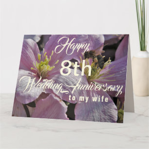 Happy 8th Wedding Anniversary Wife Greeting Card