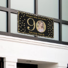 Happy 90th Birthday Banner Black and Gold Photo
