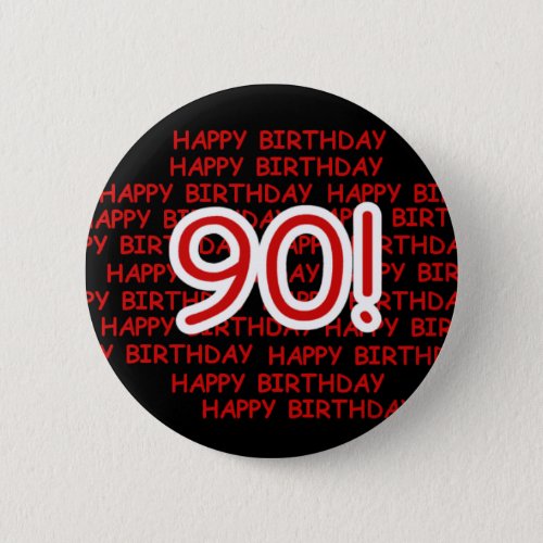 Happy 90th Birthday Button