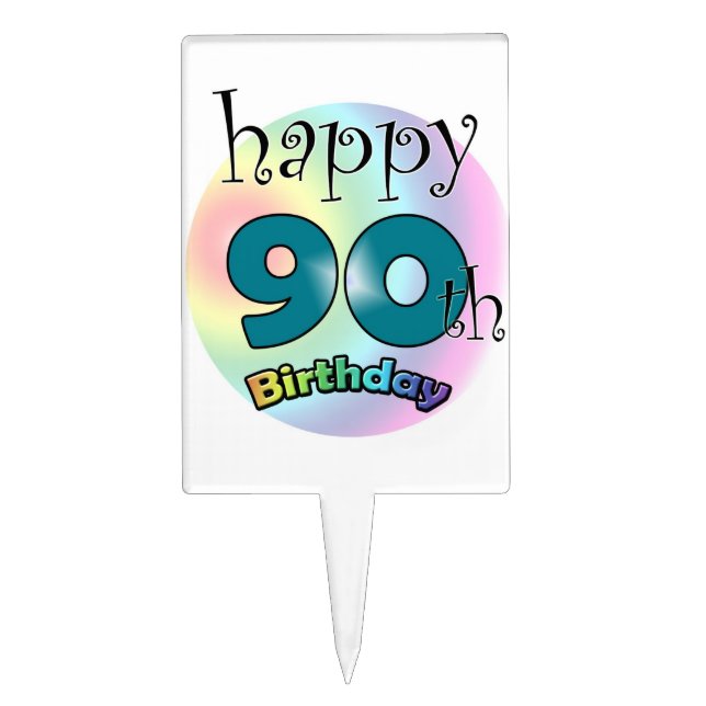 Happy 90th Birthday Cake Topper (Front)