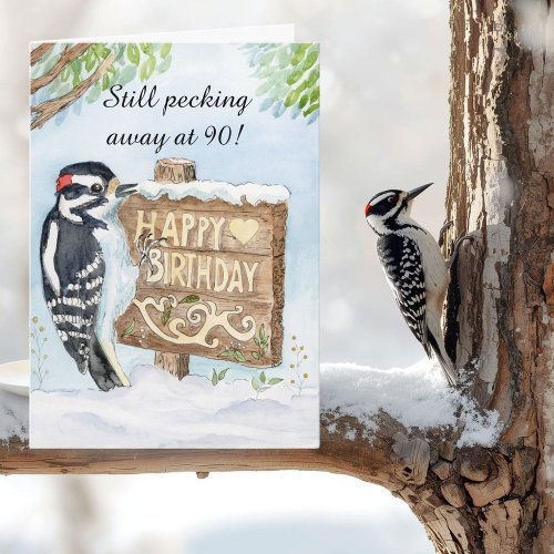 Happy 90th Birthday Downy Woodpecker