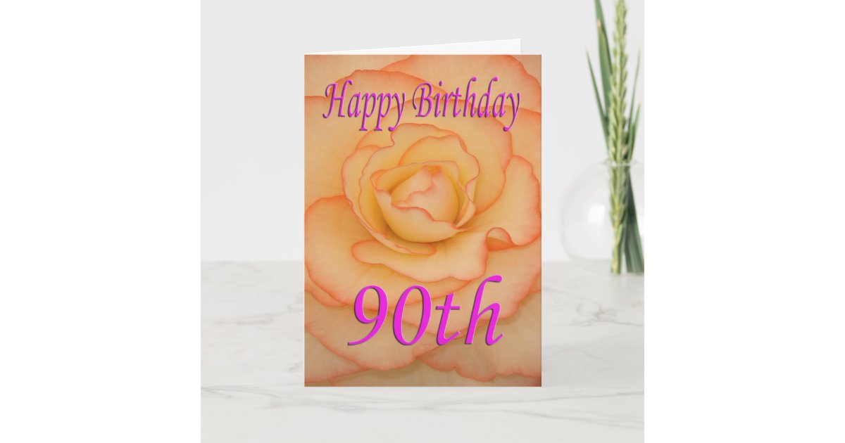Happy 90th Birthday Flower Card